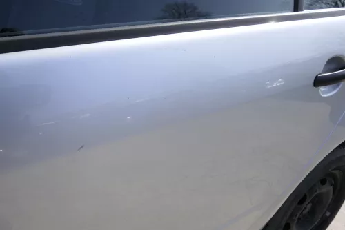 Skoda Fabia 6Y Limousine Schrägheck Tür hinten links grau silber LF7T diamantsil (155354)