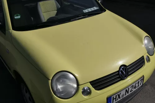 VW Lupo Motorhaube KLappe vorne gelb LD1B Frontklappe Haube - Hagel Dellen! (155670)