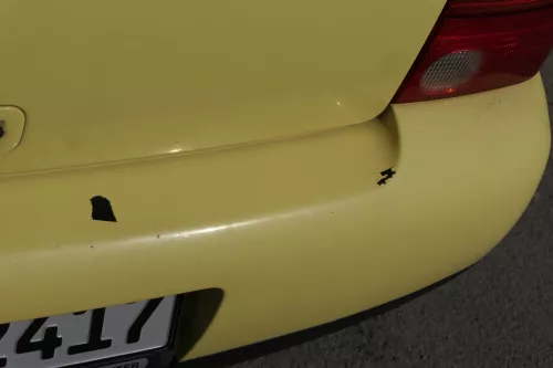 VW Lupo Stoßstange hinten Heckstoßstange Stoßfänger gelb LD1B 6X0807421E (155678)