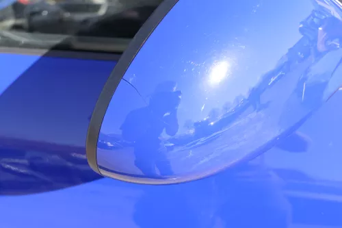 Seat Ibiza 6L mechanischer manuel Spiegel Außenspiegel rechts blau LS5G surfblue (155711)