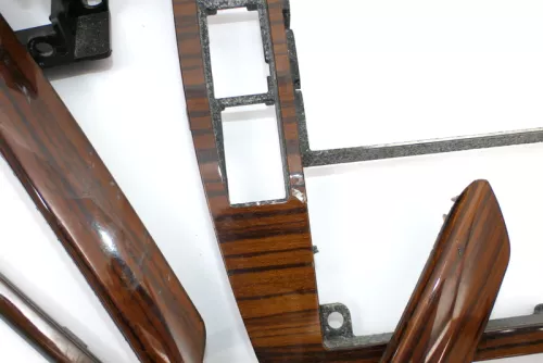 VW Passat 3B Mittelkonsole Verkleidung Optik Dekor Navi Holz zebrano br Türgriff (155882)