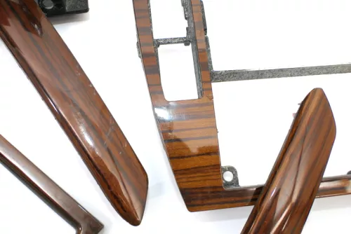 VW Passat 3B Mittelkonsole Verkleidung Optik Dekor Navi Holz zebrano br Türgriff (155882)