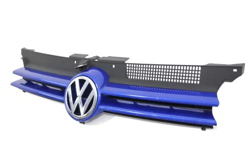 VW Golf 4 Grill Kühlergrill mit VW Zeichen Logo blau LA5W (156003)