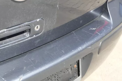 VW Golf 4 Limousine Stoßstange hinten Heckstoßstange Stoßfänger blau grau LC7V c (156271)