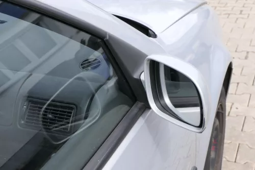 VW Golf 4 Bora manueller Spiegel rechts Außenspiegel silber grau LB7Z Glas (156541)