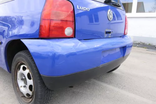 VW Lupo Stoßstange hinten Heckstoßstange Stoßfänger blau jazzblue lW5Z (156902)