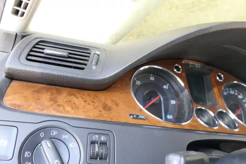 VW Passat 3C Mittelkonsole Verkleidung Abdeckung Tacho Dekor nur Holz Nuss (157026)