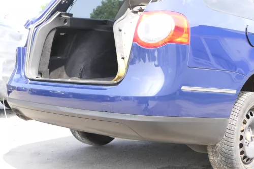 VW Passat 3C Kombi Stoßstange hinten Heckstoßstange Stoßfänger blau LA5E (157197)