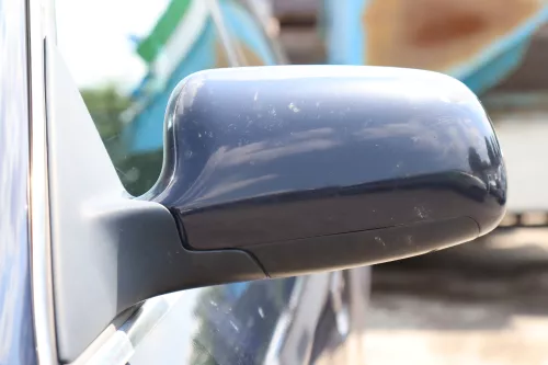 Audi A6 4B Spiegel Außenspiegel links elektrisch blau LY5K mit GLAS (158567)