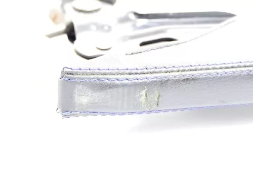 VW Golf 4 Bora Handbremse Feststellbremse schwarz Leder blaue Nähte (158611)