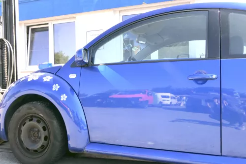 VW New Beetle 1C 9C Tür vorne links Fahrertür blau LA5W - OHNE Anbauteile (159644)