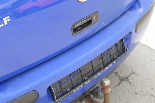 VW Golf 4 Limousine Stoßstange hinten Heckstoßstange Stoßfänger blau LW5Z 159934 (159934)