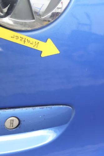 VW Polo 9N3 9N Heckklappe Kofferraumklappe Klappe blau LA5M -ohne Anbauteile (160517)