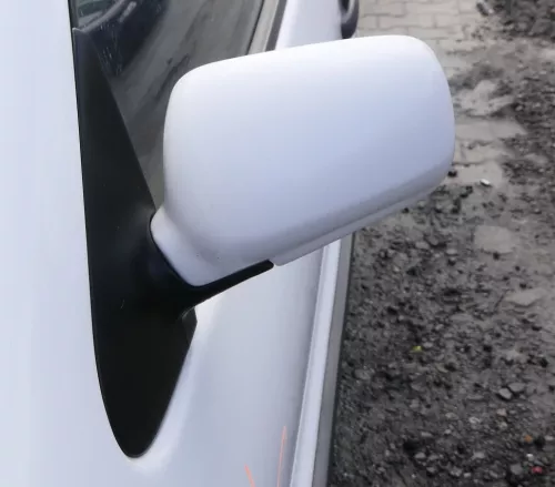 VW Polo 6N manueller manuell Spiegel Außenspiegel links mit Glas weiß LB9A (161258)