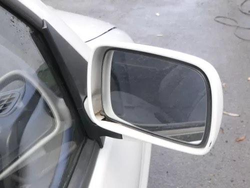 VW Polo 6N manueller manuell Spiegel Außenspiegel rechts weiß LB9A & Glas (161259)