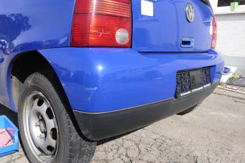 VW Lupo Stoßstange hinten Heckstoßstange Stoßfänger blau LW5Z (161822)