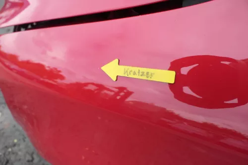 VW Fox Kotflügel vorne links rot LY3D (162332)