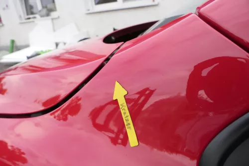 VW Fox Kotflügel vorne links rot LY3D (162332)