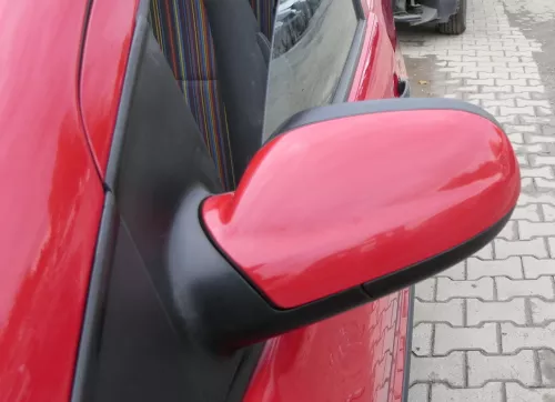 VW Fox 5Z Spiegel Außenspiegel ohne Glas links rot LY3D elektrischer