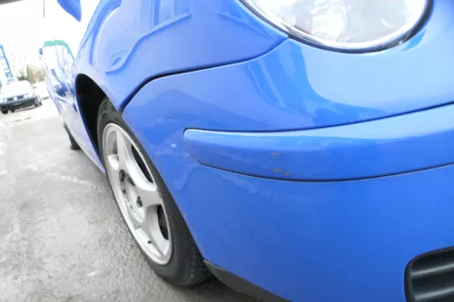 VW Polo 9N Stoßstange Frontstoßstange vorne blau LA5F (164290)