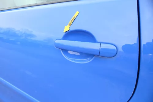 VW Polo 9N 9N3 Tür hinten links 4/5-Türer blau LA5F - ohne Anbauteile (164293)