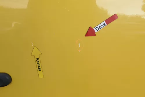 VW Caddy 3 2k Beifahrertür Tür hinten links gelb Post L132 Schiebetür (164543)