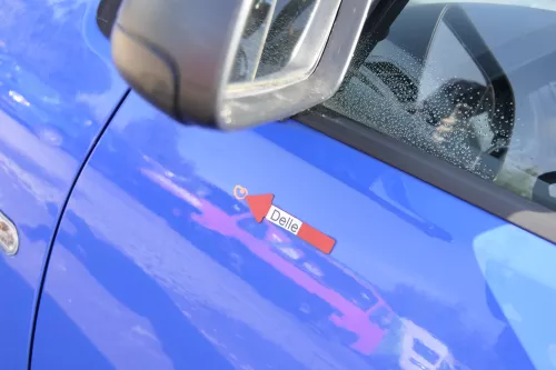 VW Polo 9N 9N3 Tür vorne links Fahrertür 2/3-Türer blau LA5F ohneAnbautei (164821)