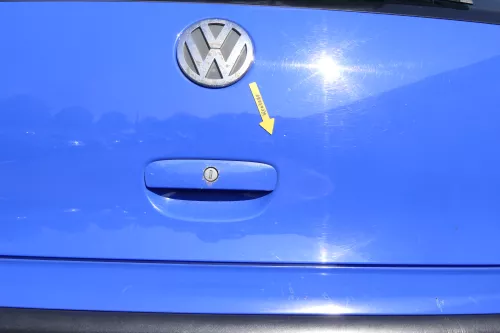 VW Polo 9N 9N3 Griff Heckkklappe Heckklappengriff blau LA5F