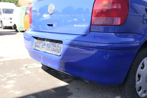 VW Polo 6N2 Stoßstange hinten Heckstoßstange Stoßfänger blau LA5C surf (165131)