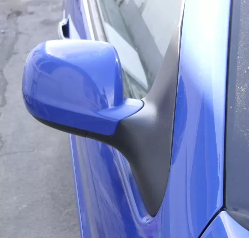 VW Polo 6N2 manueller Spiegel Außenspiegel rechts außen blau LA5C (165140)