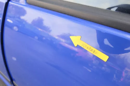 VW Golf 4 Bora Tür hinten links nur Kombi / Variant blau LW5Z - ohne Anbauteil (165383)