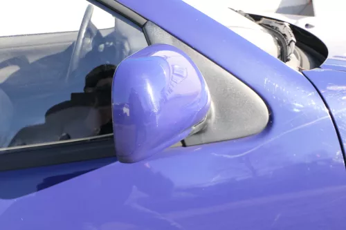 VW Polo 6N manueller manuell Spiegel Außenspiegel rechts mit Glas blau LD5D (166487)