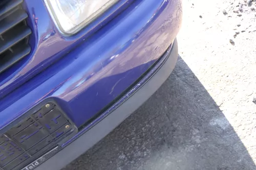 VW Polo 6N Stoßstange vorne 2-geteilte Frontstoßstange blau LD5D Stoßfänger (166498)