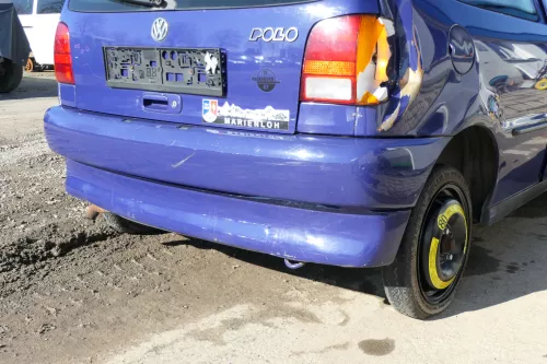 VW Polo 6N Stoßstange hinten 2-geteilte Heckstoßstange blau LD5D Stoßfänger (166500)