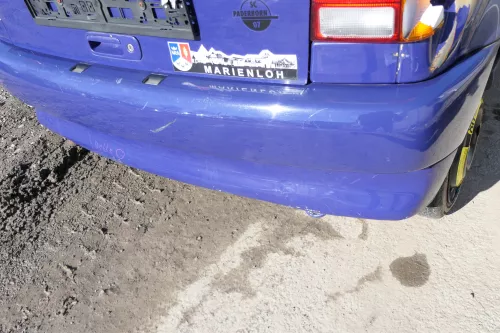 VW Polo 6N Stoßstange hinten 2-geteilte Heckstoßstange blau LD5D Stoßfänger (166500)