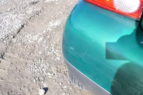 VW Lupo Stoßstange hinten Heckstoßstange Stoßfänger grün LA6N (166509)