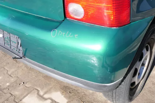 VW Lupo Stoßstange hinten Heckstoßstange Stoßfänger grün LA6N (166509)