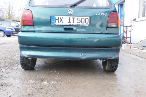 VW Polo 6N Heckklappe Klappe hinten Kofferraumklappe mit Scheibe grün LC6P (166614)