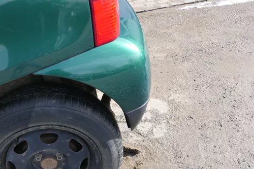 VW Lupo Stoßstange hinten Heckstoßstange Stoßfänger grün LA6N (166672)