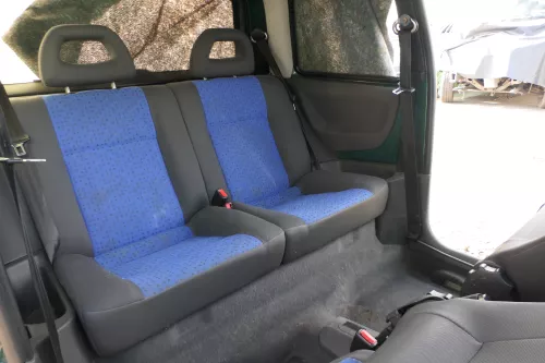 VW Lupo Seat Arosa Sitz Rückbank Sitzfläche Sitze mit Kopfstützen blau schwarz (166677)