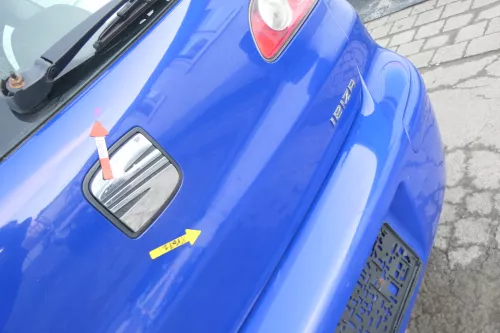 Seat Ibiza 6L Heckklappe Klappe hinten Kofferraumklappe blau LS5G ohneBremsleuch (166833)