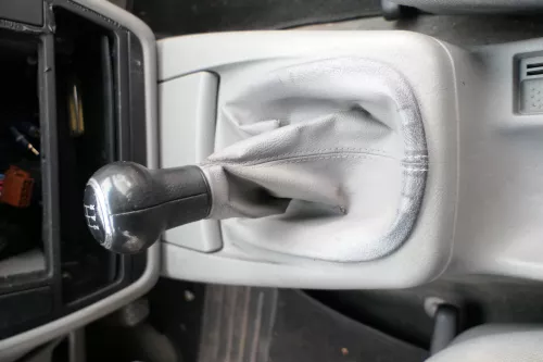 Passat 3B 3BG Schaltknauf Schaltsack Schaltung Schaltknüppel 5-Gang Leder grau (166911)