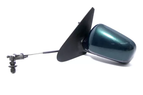 VW Polo 6N manueller manuell Spiegel Außenspiegel links mit Glas grün LC6P (167136)