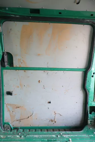 T4 Transporter Tür rechts Schiebetür Multivan Caravelle grün LL6N (167265)