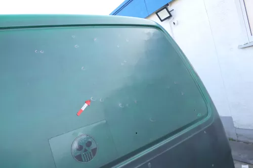 VW T4 Transporter Heckklappe Klappe hinten Kofferraumklappe grün schwarz Kasten (167266)