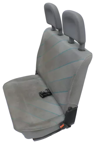 VW T4 Sitz vorne rechts 2er Doppel Beifahrersitz Doppelsitzbank grau mit Konsole (167323)