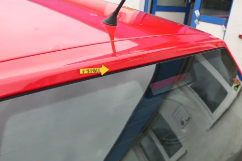 VW Polo 6N Heckklappe Klappe hinten Kofferraumklappe mit Scheibe rot LP3G (167623)