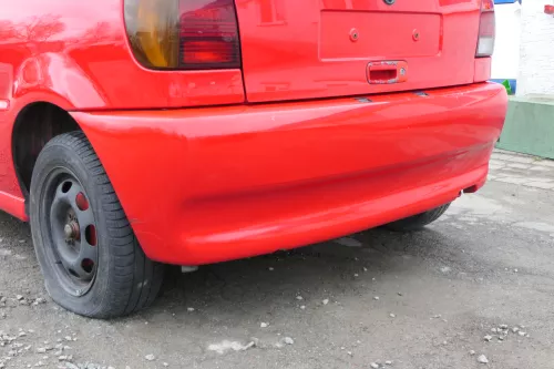 VW Polo 6N Stoßstange hinten breite Styling XXL Heckstoßstange rot LP3G (167624)