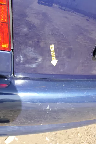 VW Polo 6N Heckklappe Klappe hinten Kofferraumklappe mit Scheibe blau LB5N (167853)