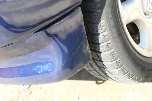 VW Polo 6N Stoßstange hinten nur Oberteil  2-geteilte Heckstoßstange blau LB5N (167855)